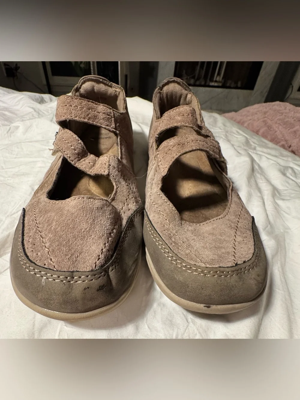 Earth Origins Taupe Leather Mary Jane Comfort Shoes Women’s 8.5